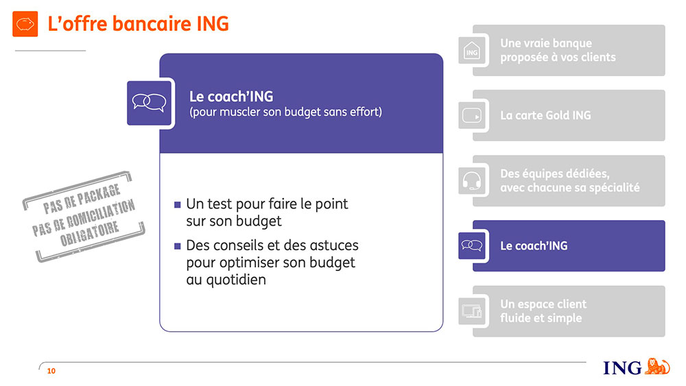 Exemple de réalisation de slide Powerpoint pour ING